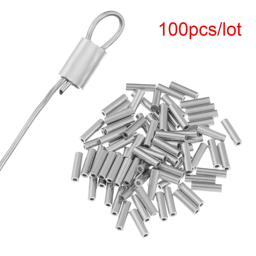 Saltwater Line - 100 pçs/lote 0.8mm/1.0mm/1.2mm/1.4mm/1.6mm/1.8mm redondo real alumínio