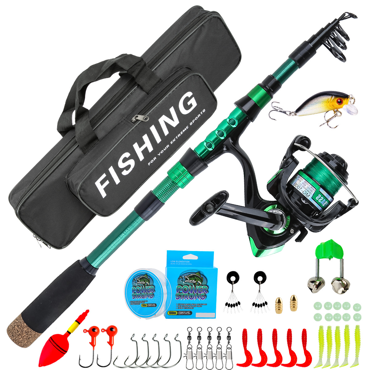 Fishing Line Spooler - Conjunto Completo de Pesca com Vara