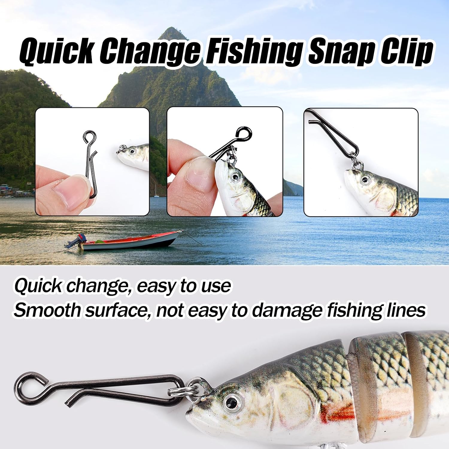 100 Peças de Clipes de Pesca e - Freshwater Line avaliação e preço